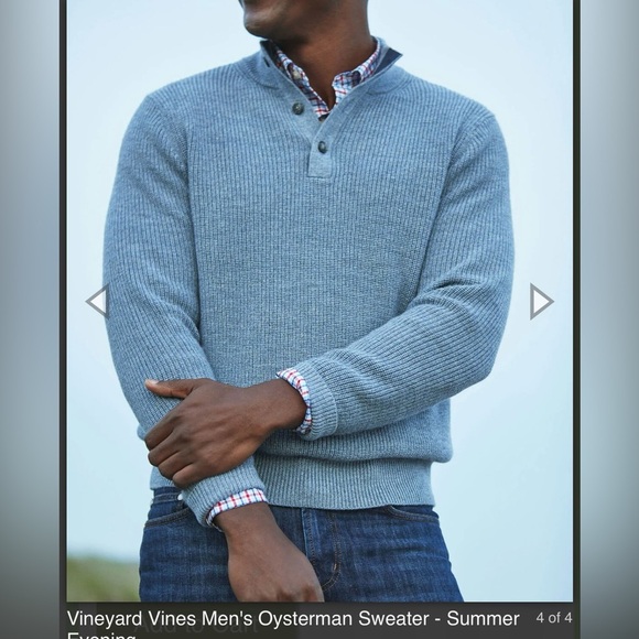 Vineyard Vines by Shep and Ian, Men’s Sweater, 100% Merino Wool, Baby Blue, XL - Picture 10 of 11